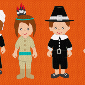 Thanksgiving Pilgrims and Indian felties