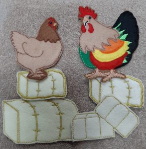 Rooster and hen felties 2- ITHWL