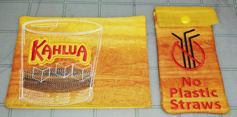 Kahlua Mug rug & straw pocket - ITHWLKahlua Mug rug & straw pocket - ITHWL