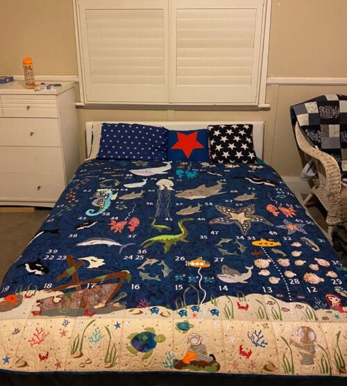 Underwater slip slide game quilt - ITHWL