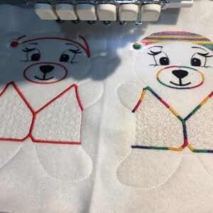 Fosta bear Santa stipple - ITHWL