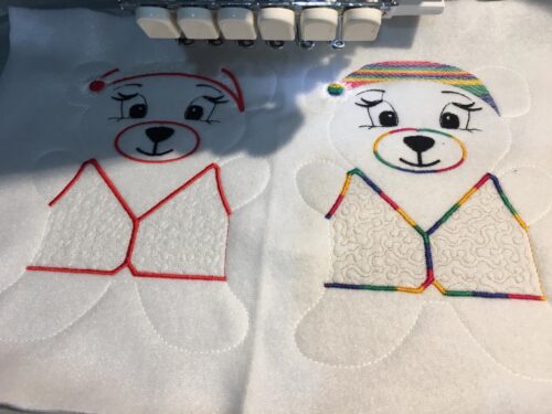 Fosta bear Santa stipple - ITHWL