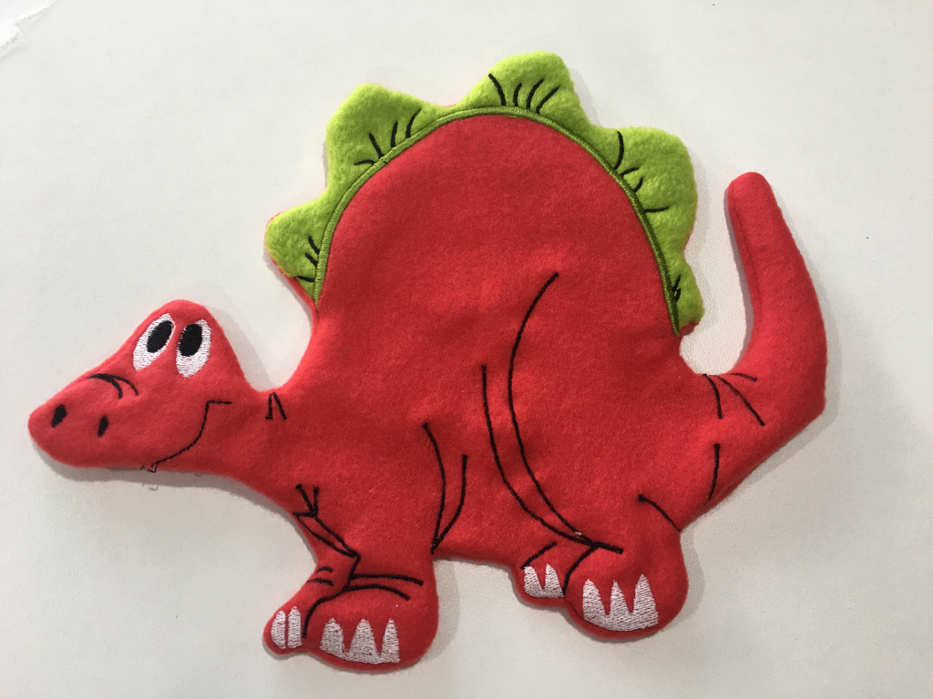 Dinosaur bean bag sensory toy stuffie ITHWL In the Hoop with Lee