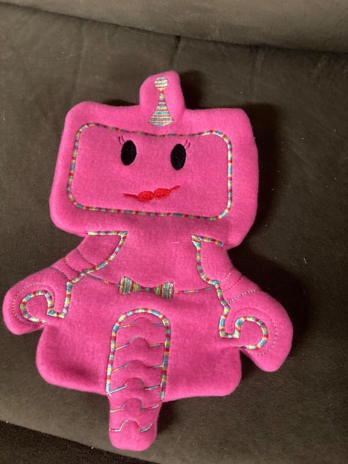 Girl robot stitched stuffie - ITHWL