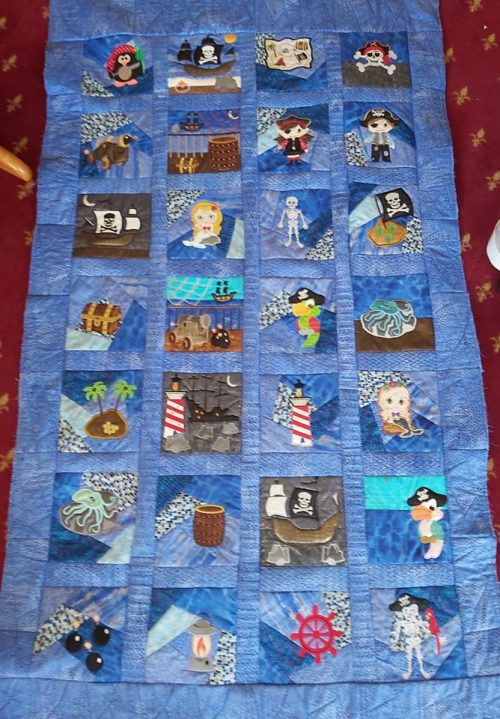 Pirate crazy patch quilt blocks - ITHWL