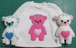 Little bear flowers applique - ITHWL