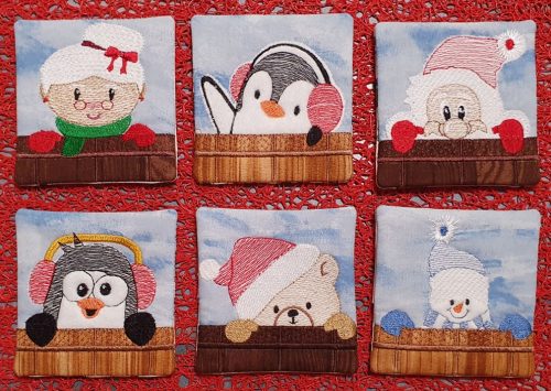 Christmas peeker coasters - ITHWL