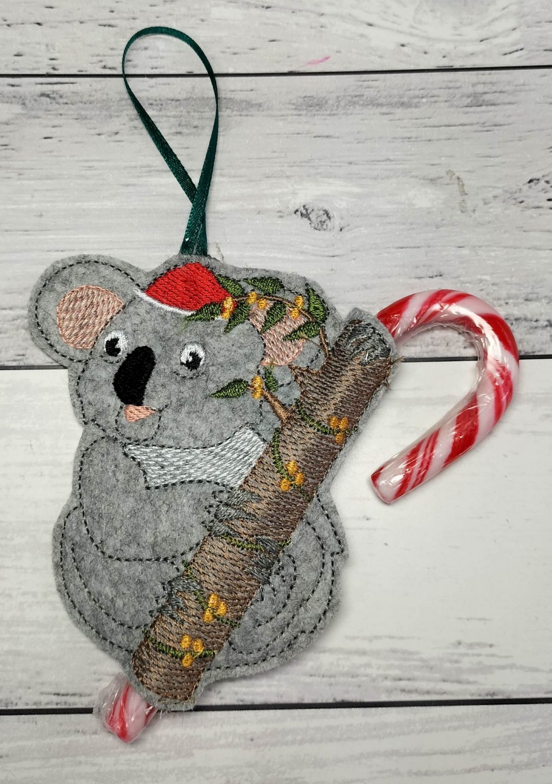 Koala candy cane holder 4×4 ITHWL In the Hoop with Lee