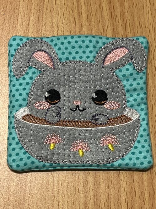 Bunny in a bowl coaster 4x4 - ITHWL