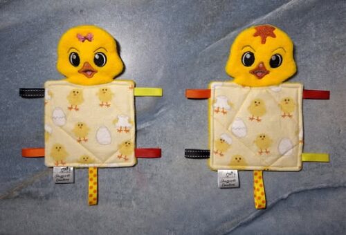 Duckie hand lovey - baby comforter - 2 to a 7.5x11 hoop - ITHWL