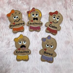 Girl emotions add on (set of 5) finger puppets 6x10 - ITHWL